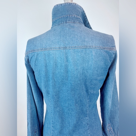Moda International Long Denim Shirts Dress Size Medium - Picture 9 of 13